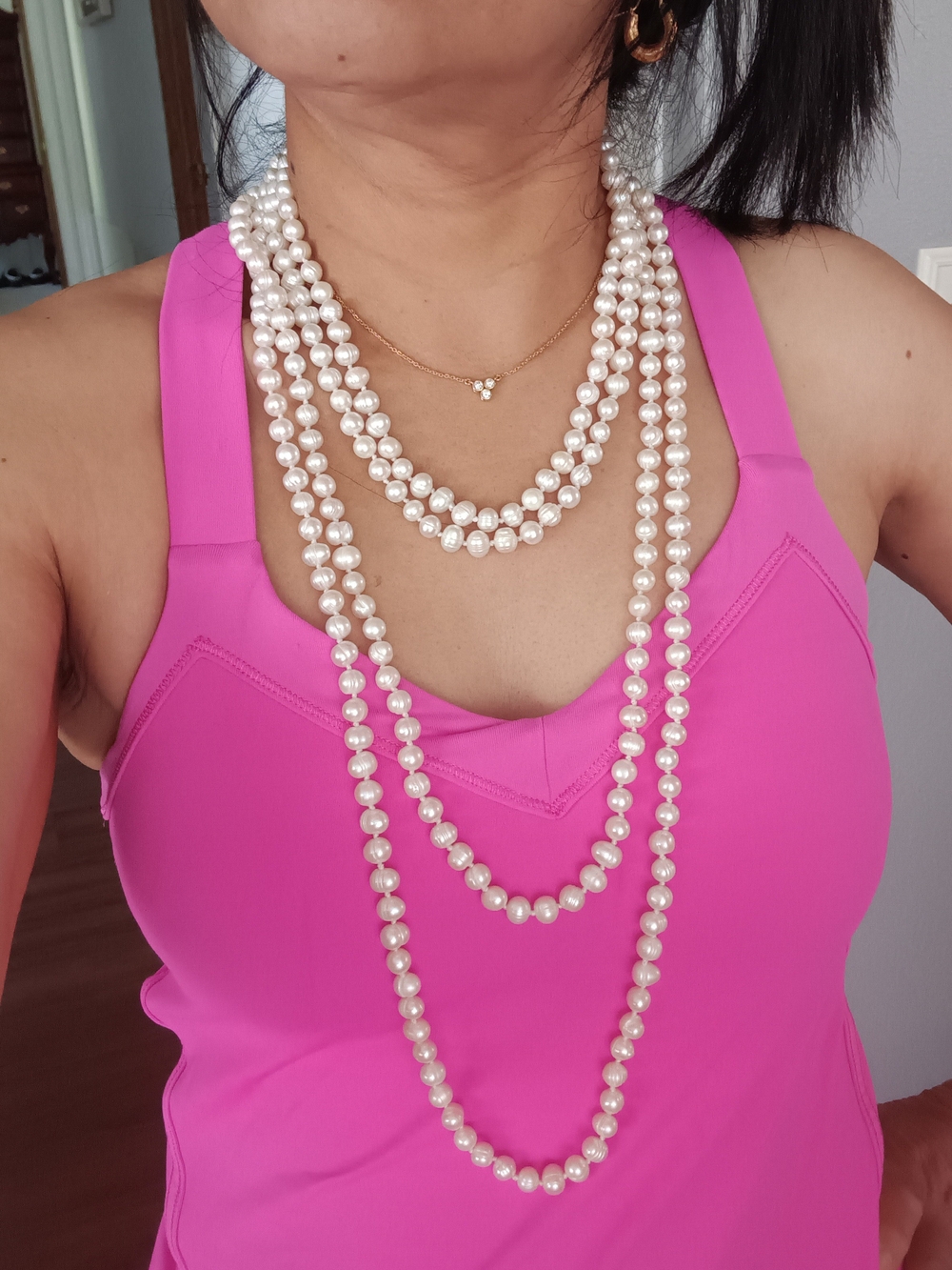 Genuine Freshwater White Pearl Necklace Extra Long
